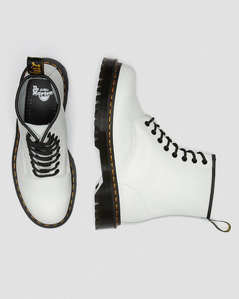 Men's Dr Martens 1460 Bex Smooth Leather Platform Boots White | AU 551ILH